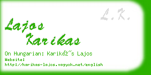 lajos karikas business card